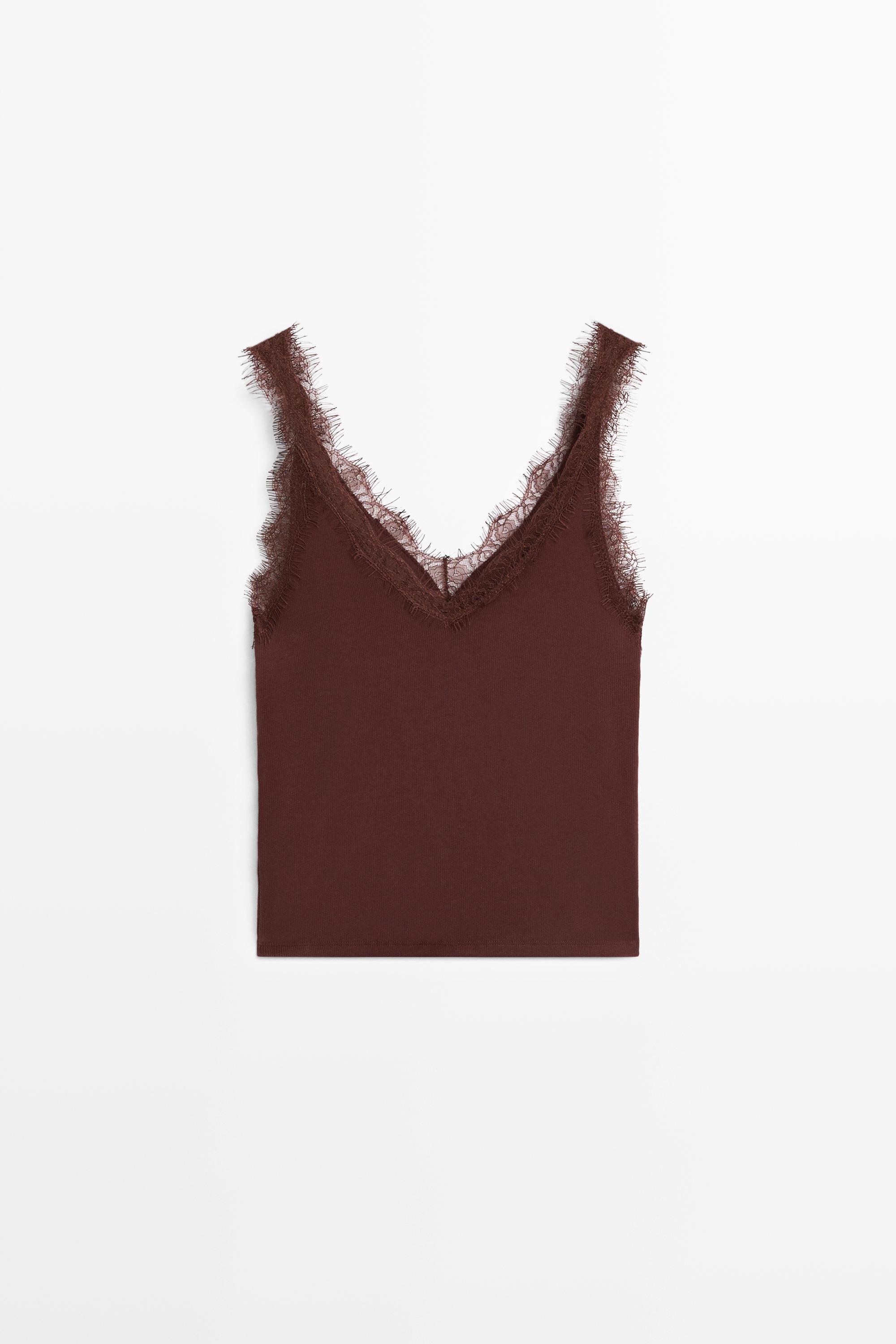 Strappy lace-trim top